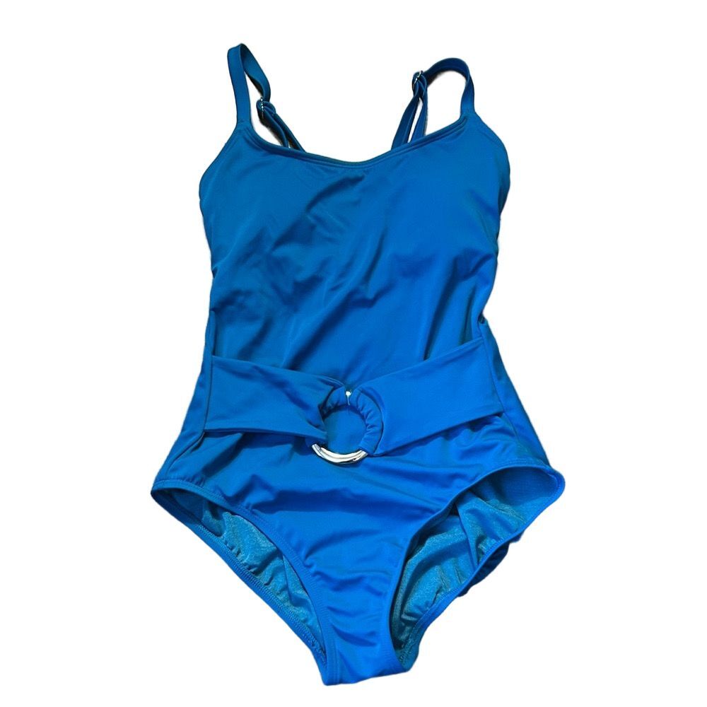 Blue One-Piece Swimsuit with Belt in box 4